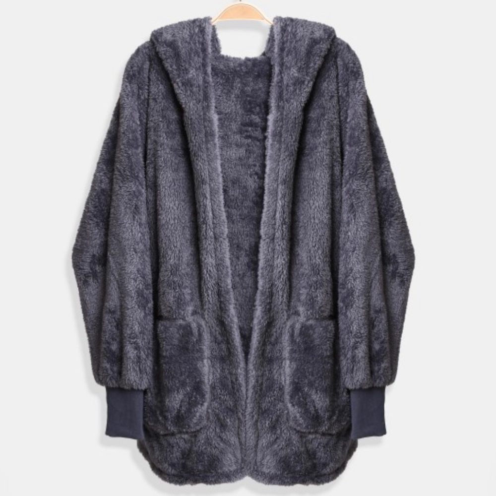 Comfy Luxe Soft Oversized Hooded Jacket With Pockets -  BRAND NEW!! - Picture 3 of 4